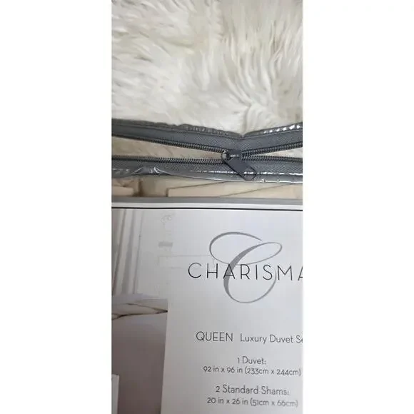 Charisma 400TC Percale Bedding Collection Full/Queen Duvet Cover Set